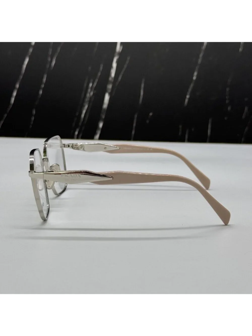 NWT Prada PR56ZV 1BC1O1 Silver Beige Women Eyeglasses PR 56ZV